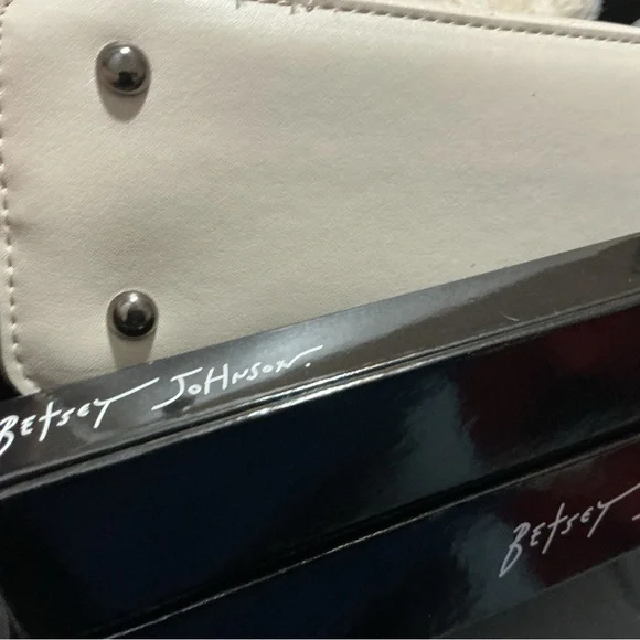 Betsey Johnson Cream Satchel with Heart and Skull Charms - Picture 4 of 5